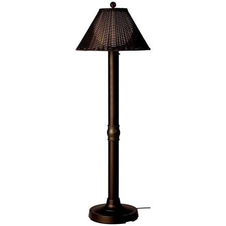 Brilliantbulb Tahiti II 60 in. Floor Lamp 17207 w/3 in. white tube body and tight weave  flat wicker walnut shade BR1865615